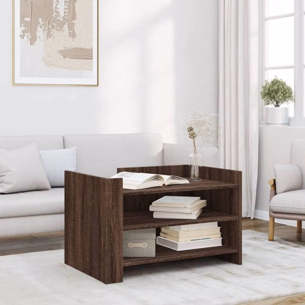 Berkfield Home Modern Brown Oak Coffee Table, W/D/H: 80 x 50 x 50 cm – 2