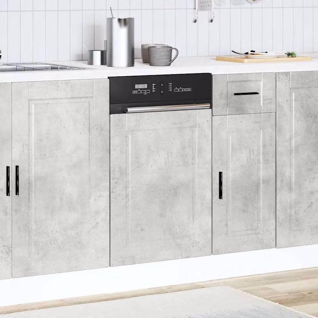 Berkfield Home Dishwasher Panel Porto Concrete Grey Engineered Wood W: 45.15 cm, H: 67 cm – 2
