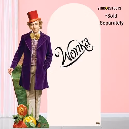 Star Cutouts SC4499 Willy Wonka Warm White Cardboard Backdrop Photo Background, Height: 185 cm – 3