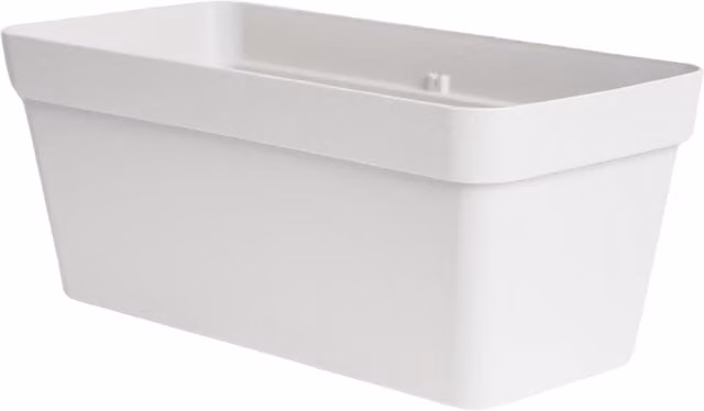 Ivyline Cleo Rectangle Flower Box Planter in White with Wheels
