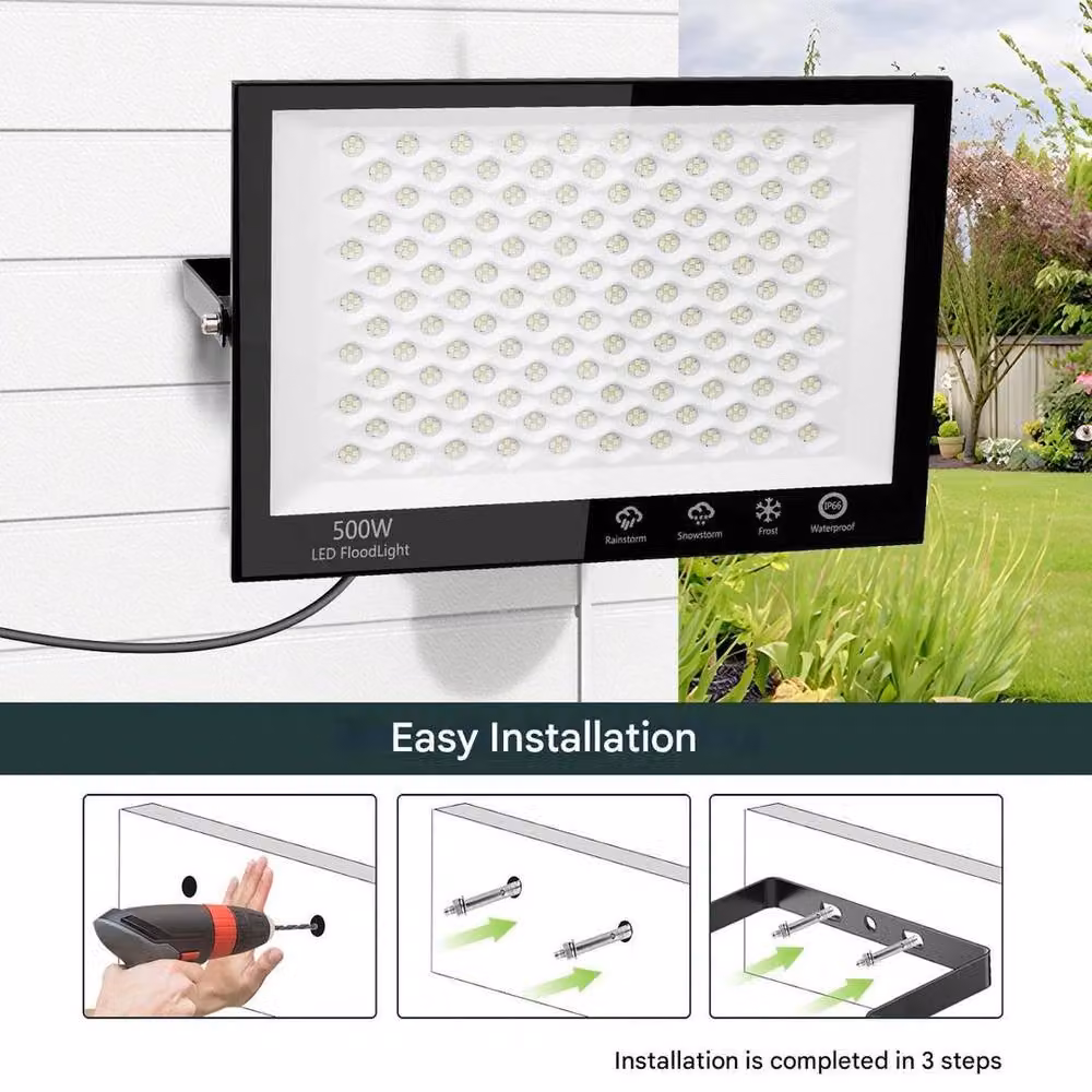 SPETLEK 500W 50000Lm LED Outdoor Security Flood Light in Black – 5