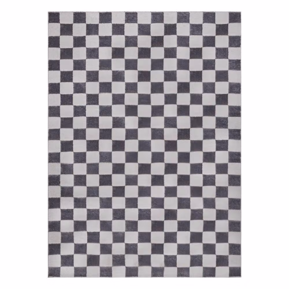 RugsX Aura Geometric Grey Polyester Rug, W: 200 cm, D: 290 cm – 2