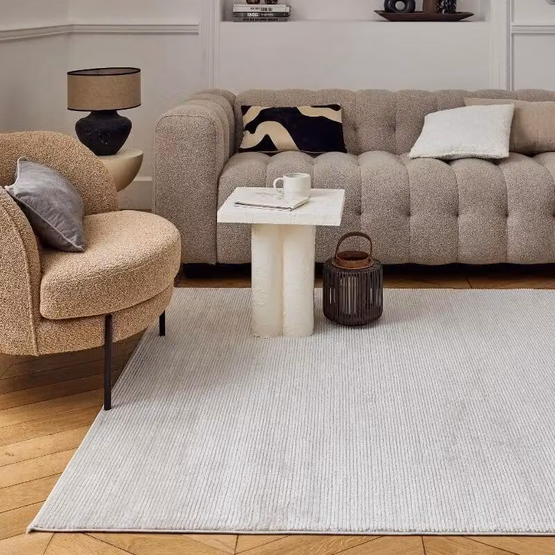 THE RUGS Carmel Modern Striped Area Rug and Runner, Stain Resistant, Beige, W: 160 cm, L: 230 cm – 4