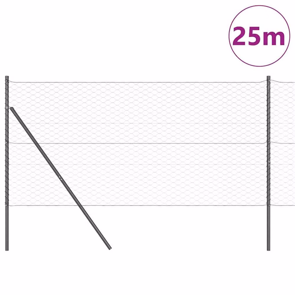 Berkfield Home Grey Steel Hexagon Fence – 3