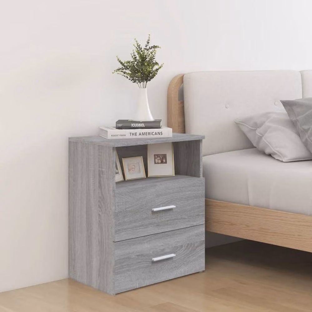 Berkfield Home Bed Cabinet in Grey Sonoma, W/D/H: 50 x 32 x 60 cm – 2