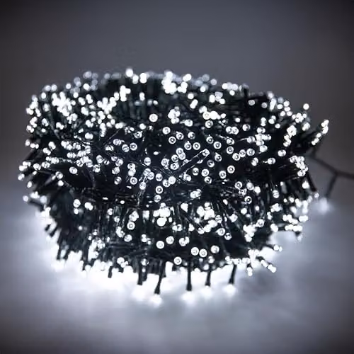 Shatchi 750 LED Cool White Compact Cluster Fairy Lights with Green Cable and 8 Multifunction Modes – 6