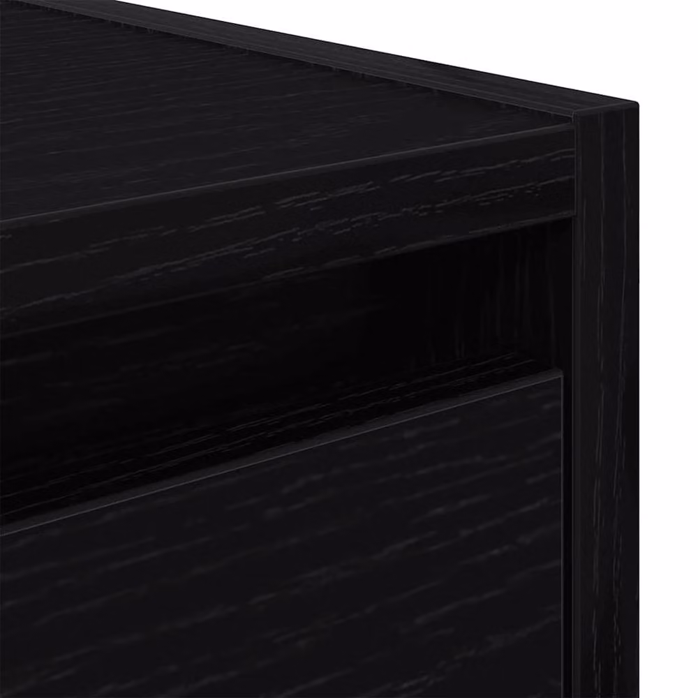 Berkfield Home Set of 2 Wall-mounted Bedside Cabinets in Black Oak, W/D/H: 38 x 34 x 40 cm – 5