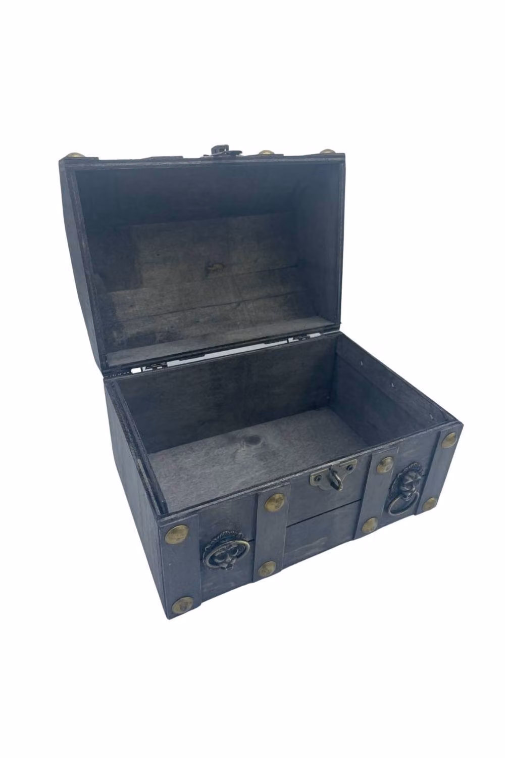 KDMD Large Grey Vintage Wood Treasure Chest Storage Box – 2