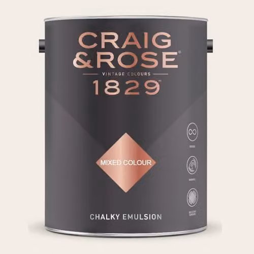 Craig & Rose 1829 Paint Stop Chalky Emulsion in Chalky White, 5 l