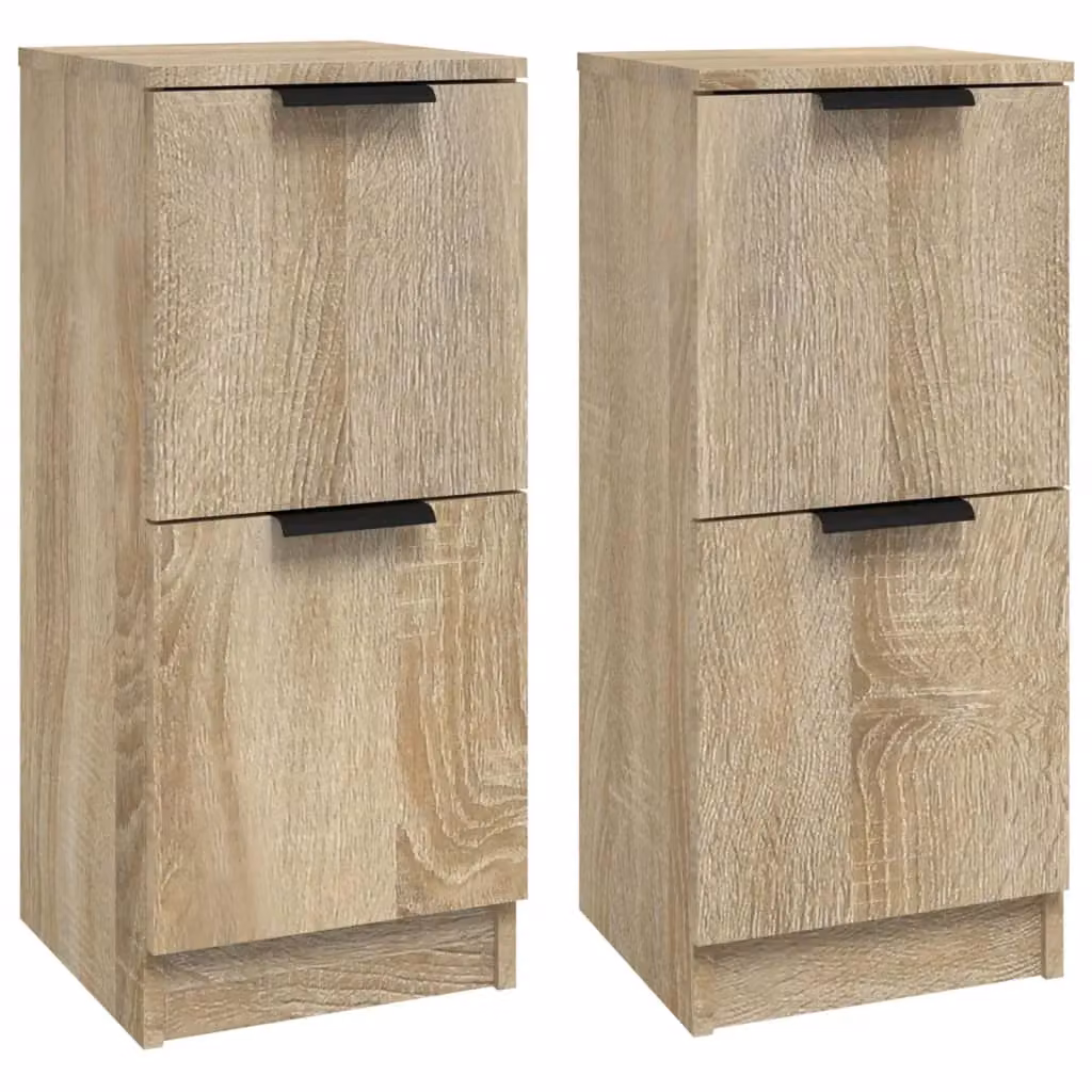 Berkfield Home Set of 2 Sonoma Oak Sideboards in Brown, W/D/H: 30 x 30 x 70 cm – 2