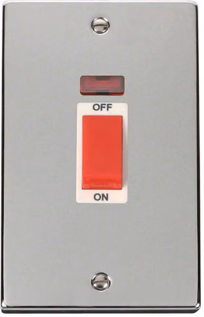 SE HOME White and Chrome Surface Mount 2 Gang Switch