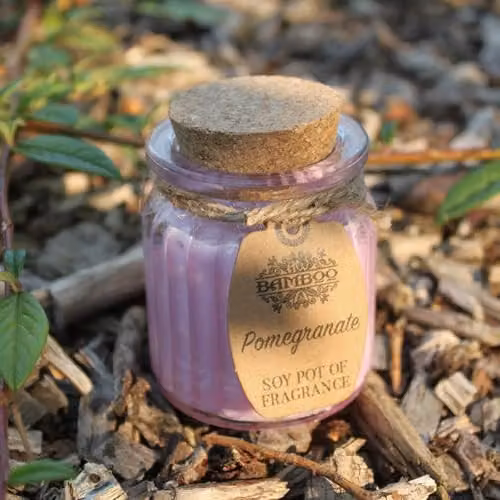 KDMD Pomegranate Soy Pot of Fragrance Candles, Set of 2, Purple and Brown – 2