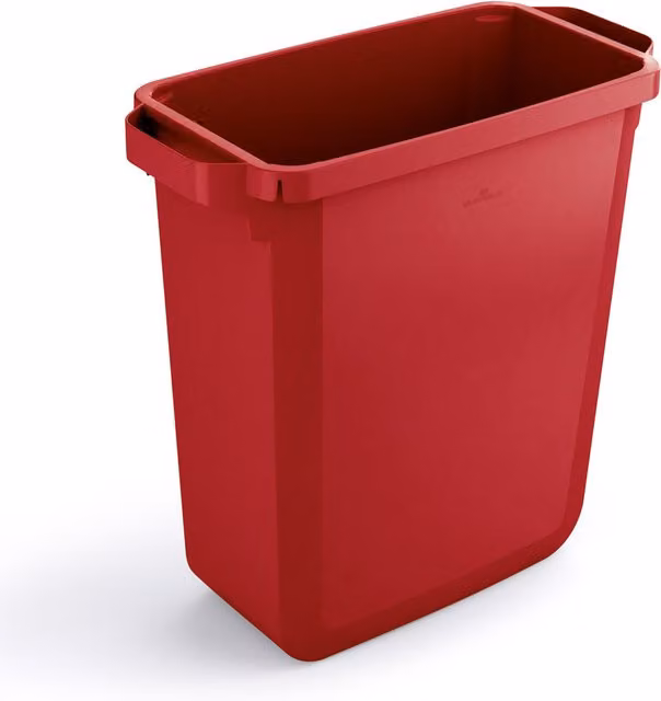 DURABIN 60L Plastic Waste Bin in Red