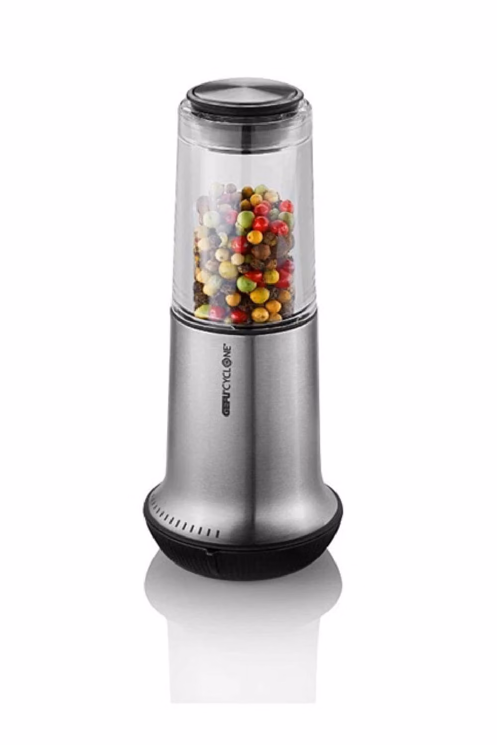 Gefu X-Plosion Premium Manual Salt or Pepper Mill, Size L, Silver and Transparent with Ceramic Mechanism – 2
