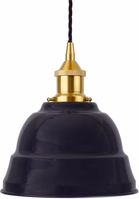 SE Home Lincoln Navy Blue Dome Pendant Light with Polished Brass and Black Details – 1