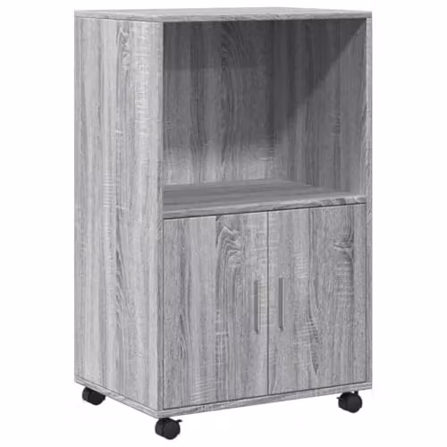vidaXL Rolling Cabinet in Grey Sonoma, W/D/H: 55 x 40 x 91 cm