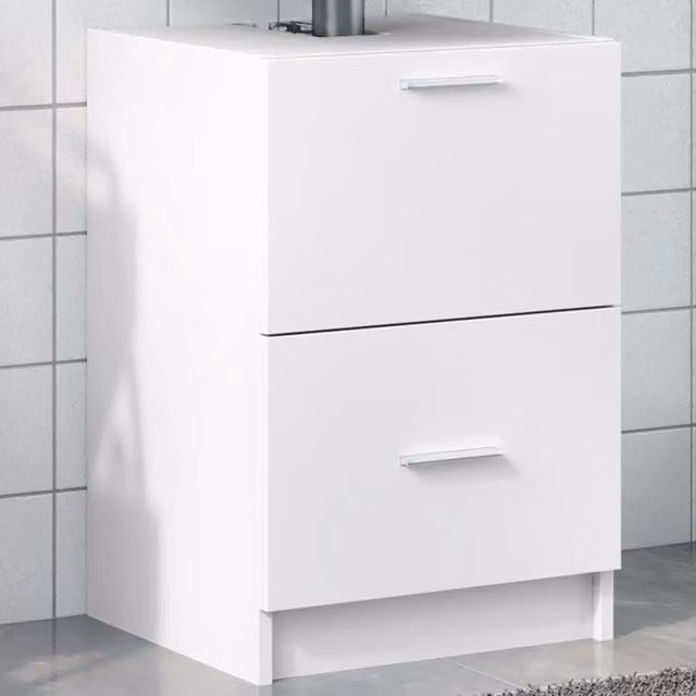 Berkfield Home Sink Cabinet in White, W/D/H: 40 x 37 x 59 cm