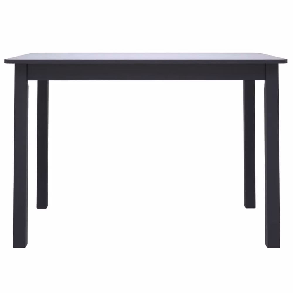 Berkfield Home Modern Black Rectangular Dining Table in Solid Rubberwood, W/D/H: 114 x 71 x 75 cm – 3