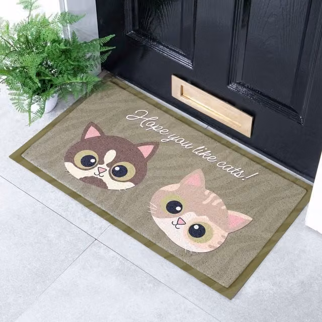 Artsy Mats Hope You Like Cats Doormat, White, W/D/H: 70 x 40 cm