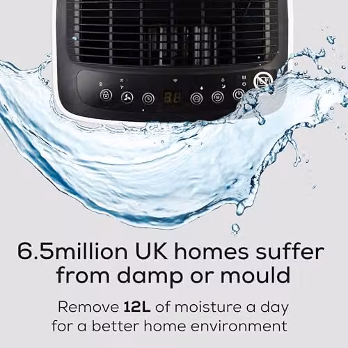 TCP Smart 12L Wi-Fi Dehumidifier with App Control and Continuous Drain, White – 2