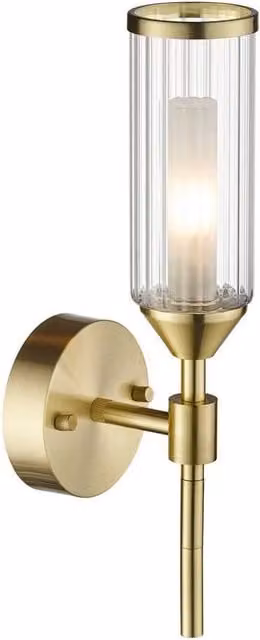 Netlighting Trieste Wall Lamp in Gold and Brass with Transparent Glass