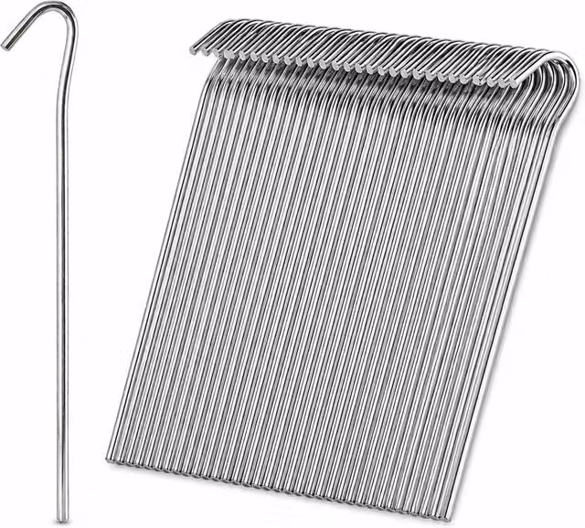 Keplin 50 Pack Silver 9 inch Alloy Steel Tent Pegs