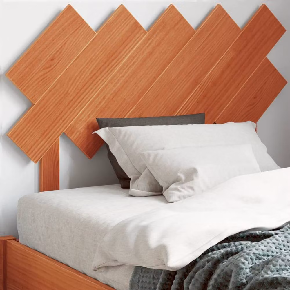 Berkfield Home Rustic Solid Wood Pine Headboard in Waxed Brown, Width: 100 cm – 2
