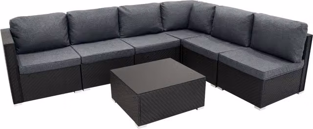 Jardi Modern Black and Grey Rattan Modular Garden Furniture Set
