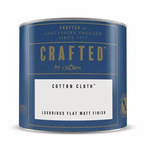 Crown Crafted Matt Emulsion Paint Tester Cotton Cloth White or Beige 125ml – 4