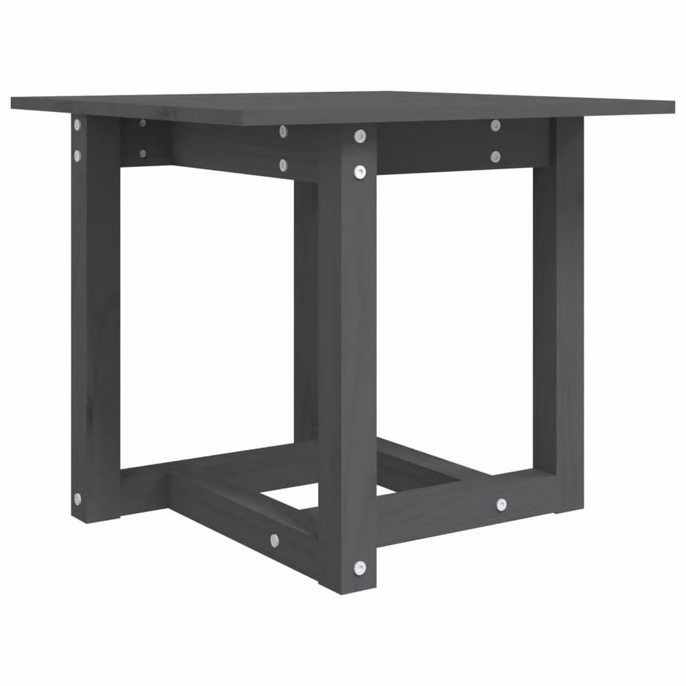 Berkfield Home Beautiful Grey Solid Wood Pine Coffee Table W/D/H: 50 x 50 x 45 cm – 3
