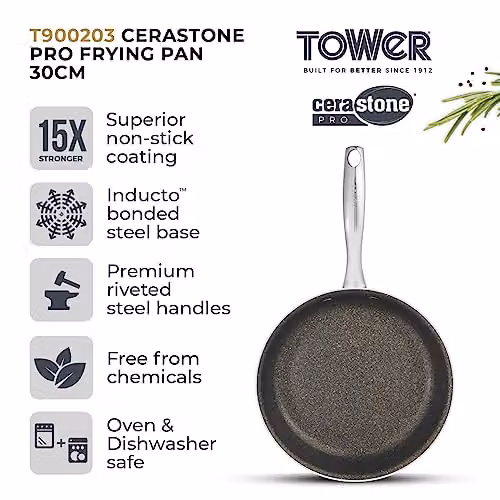 Tower Cerastone Pro 30cm Forged Aluminium Frying Pan with Non-Stick Ceramic Coating, Graphite/Anthracite – 2