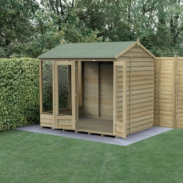 4LIFE Reverse Apex Summerhouse in Brown with Base and Window