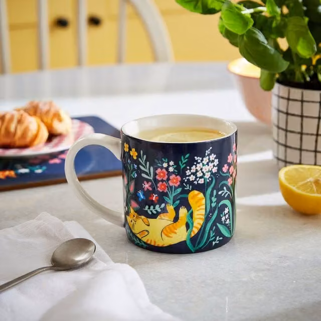 Ulster Weavers Marmalade Meadow Floral Bone China Mug in Blue, 250 ml – 1