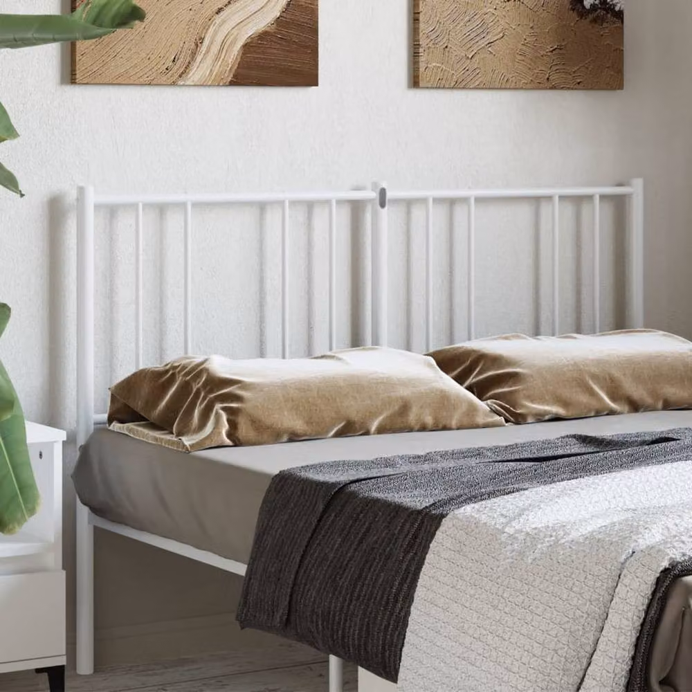 Berkfield Home Classic Metal Headboard in White, 120 cm – 2