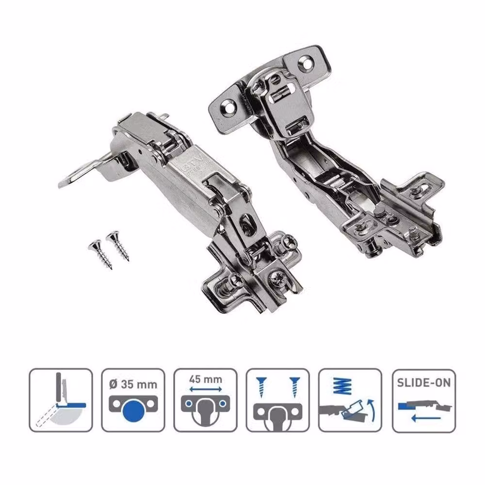 Havendro 2-Piece Full Overlay 165 Degree Soft Close Concealed Cup Hinges for Kitchen Cabinets in Silver – 2