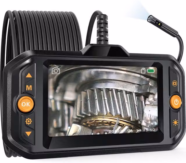 UK Inspection Camera Digital Endoscope with 7.9mm Three Lens Camera Probe in Black