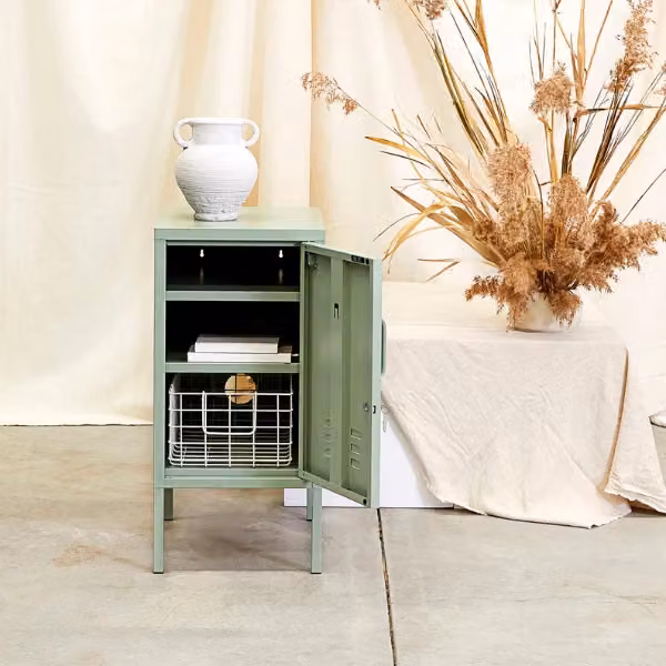 Mustard Made The Shorty Freestanding Metal Storage Cabinet in Green, W/D/H: 46 x 35 x 72 cm – 2
