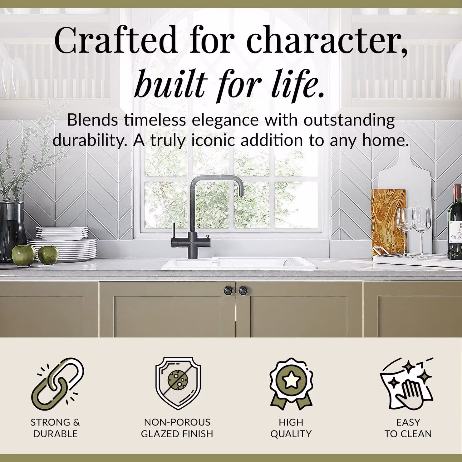 Balterley White Ceramic Fireclay 1.5 Bowl Right Hand Undermount Kitchen Sink with Overflow 457mm – 2