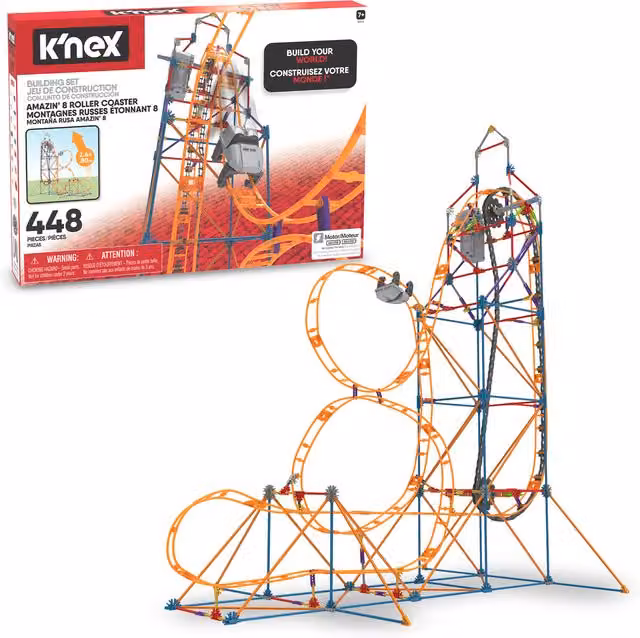 K'Nex Motorised Roller Coaster Starter Building Set in Red and Multicolour