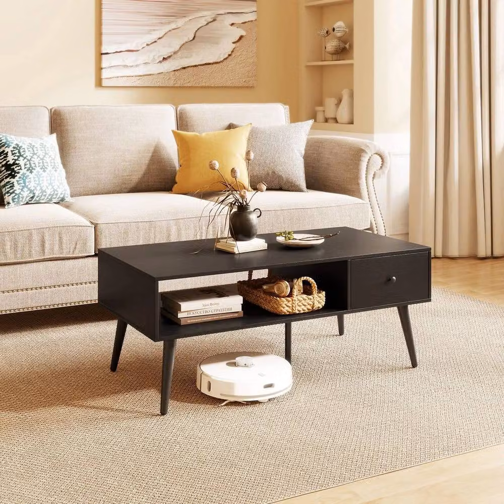 Kelvenix Mid Century Square Coffee Table in Black – 4