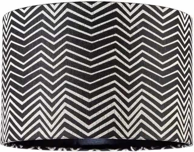 Happy Homewares Scandinavian Style Black and White Chevron Patterned Fabric Cylinder Lamp Shade W/D/H: 30 x 30 x 20 cm – 6