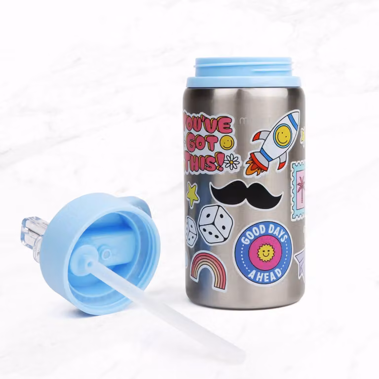 Myga Children's Animal Kingdom Metal Water Bottle in Blue, 500ml