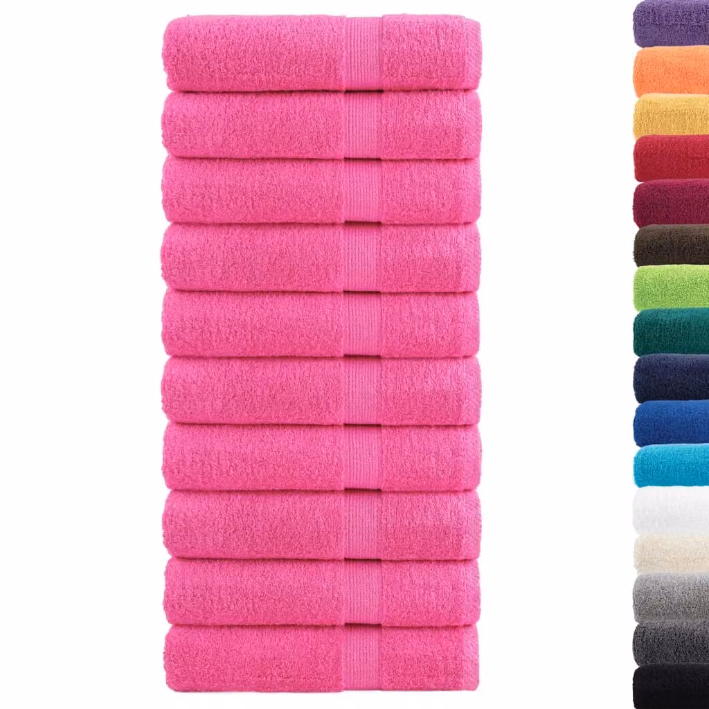 Berkfield Home SOLUND Premium Cotton Terry Bath Towels, 10 Piece Set, Pink, W: 100 cm, H: 150 cm, 600 gsm – 2