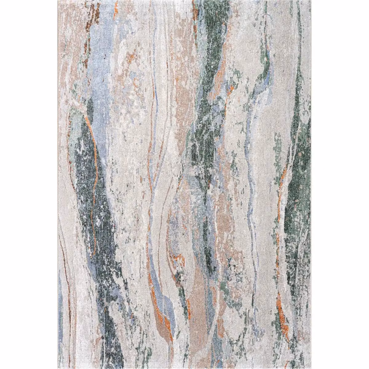 The Rug Shop UK Modern Abstract Machine Woven Rug in Orange, Green and Beige, W: 160 cm, D: 230 cm – 6