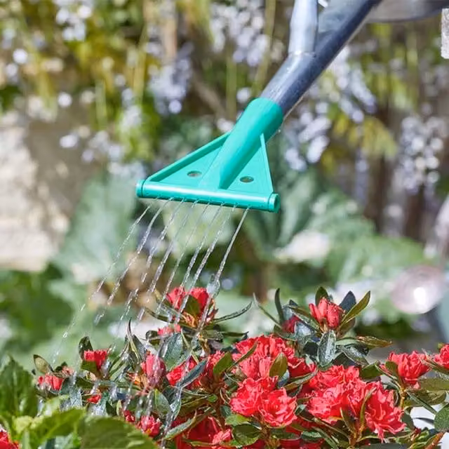 Garden Mile Adjustable Weed and Feed Watering Can Nozzle in Green and Black