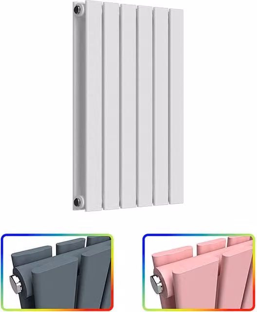 Lux Heat Flat Horizontal Double Steel Radiator in Custom Painted Farrow & Ball or Little Greene Colours, W: 60 cm x H: 42 cm