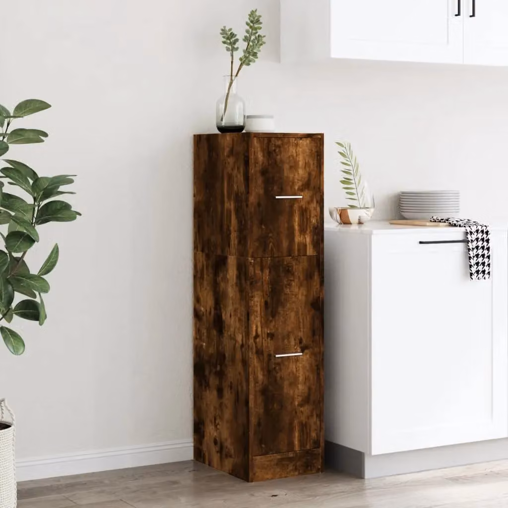 Berkfield Home Apothecary Cabinet in Smoked Oak Brown, W/D/H: 30 x 41 x 118 cm – 3