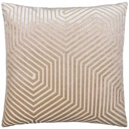 Paoletti Evoke Graphic Velvet Square Cushion in Brown and Beige, W/D/H: 55 x 55 x 55 cm