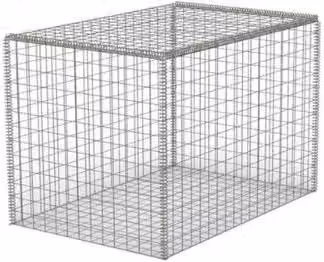 TCS Geotechnics Galvanised Steel 3mm Welded Wire Mesh Gabion Baskets, Silver, W/D/H: 150 x 100 x 100 cm