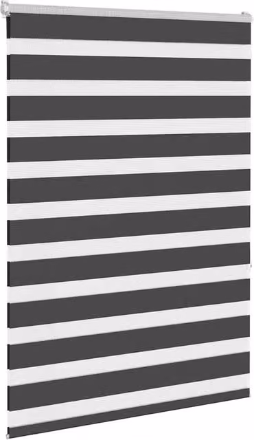 Berkfield Home Elegant Zebra Blind in Black Polyester, W: 115 cm, H: 150 cm